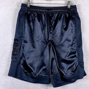 VTG AND1 Basketball Dazzle Shorts Mens L Navy Shiny Silky Mesh Gym Y2K 90s USA